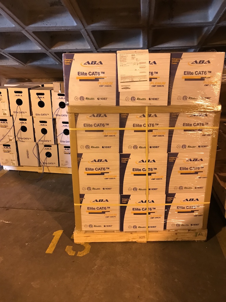Large amount of Cat6 ready to install