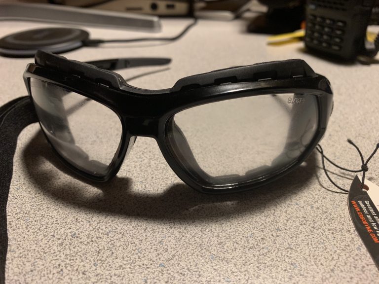 Tower climbing eye protection