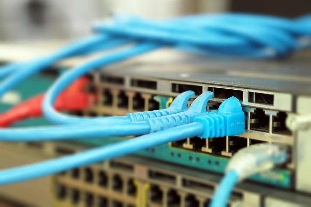 LAN cables plug in
