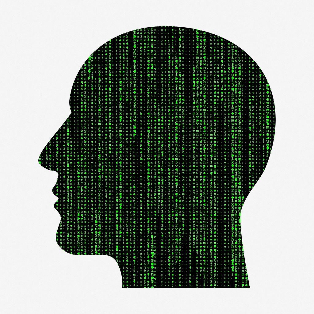 AI matrix head clipart illustration
