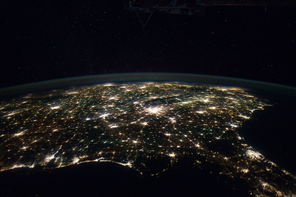Southeastern USA at Night (NASA, International Space Station, 01/29/12)