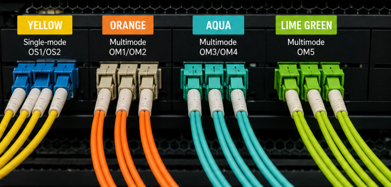 Fiber Optic Cable Colors Explained: Yellow, Orange, Aqua, Green, and ...