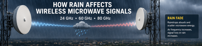 How Rain Affects Wireless Microwave Links: 24 GHz, 60 GHz, and 80 GHz Compared